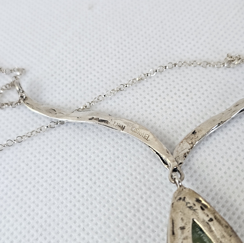 Authentic Roman Glass Necklace In Sterling Silver 20" - Picture 3 of 7